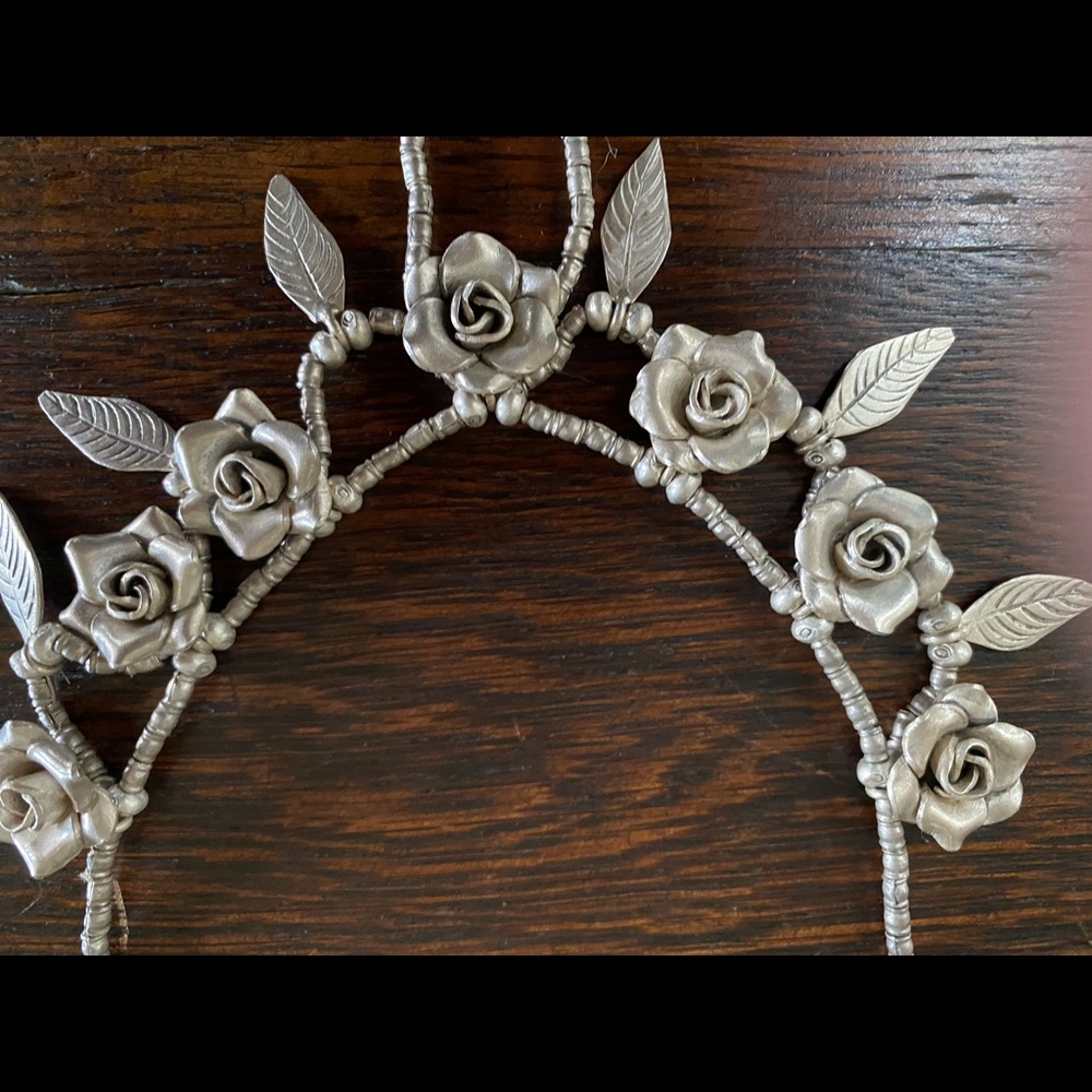 Gorgeous Solid Silver Rose Necklace - image 5